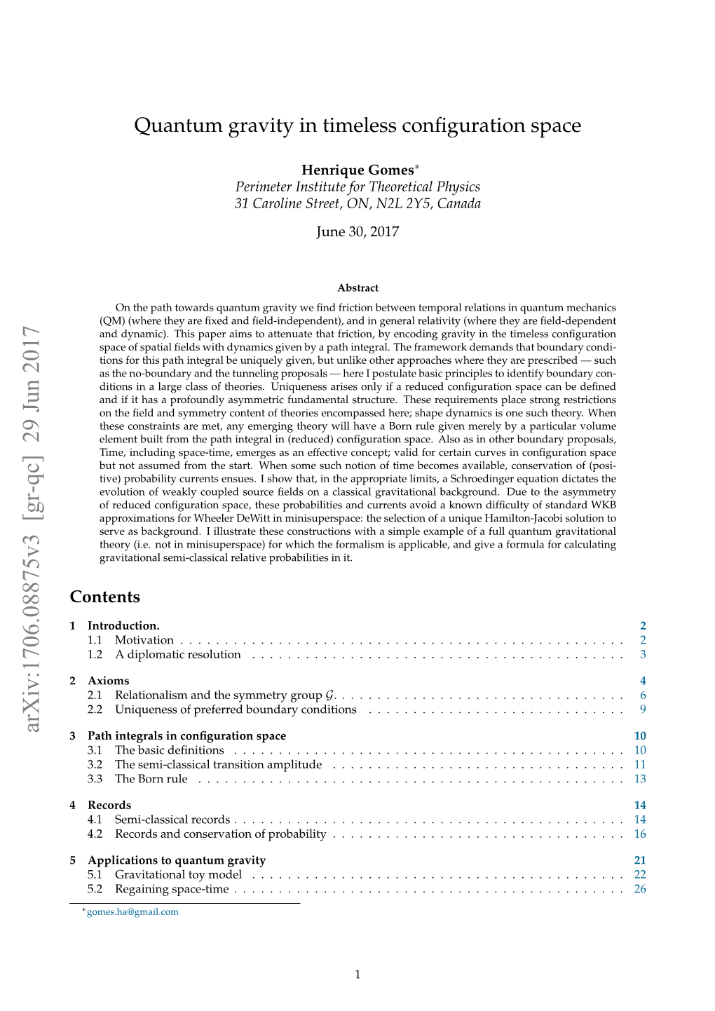 Quantum Gravity in Timeless Configuration Space