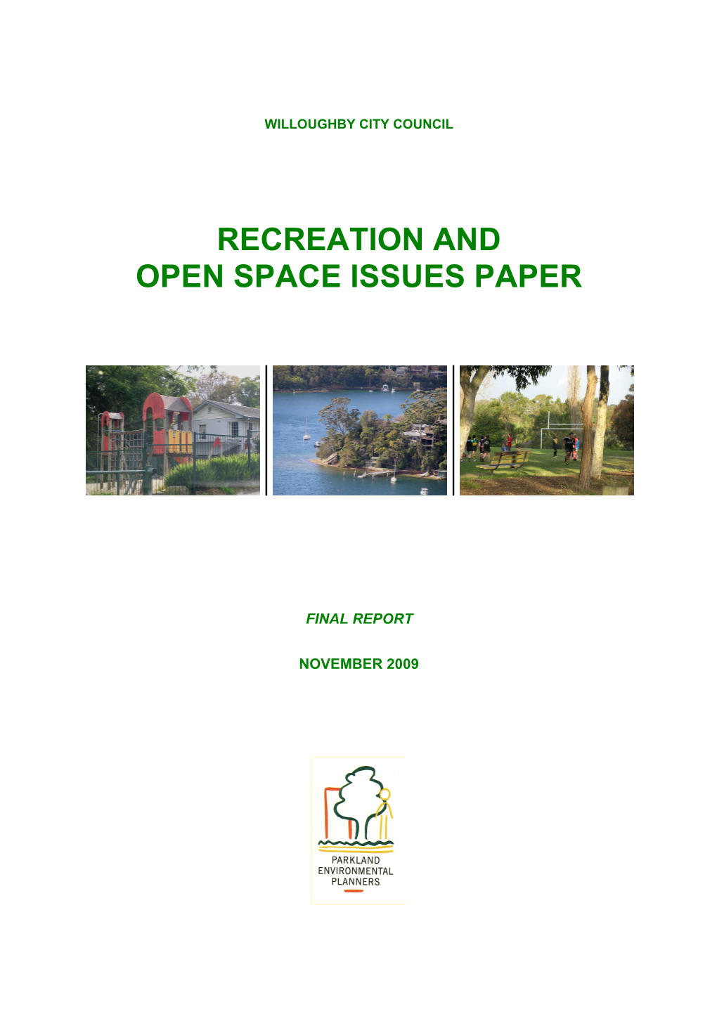 Recreation Open Space Issues Paper