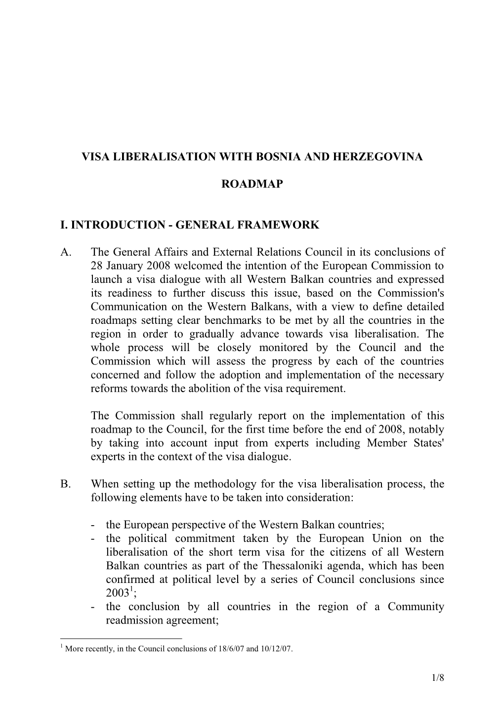 Visa Liberalisation with Bosnia and Herzegovina