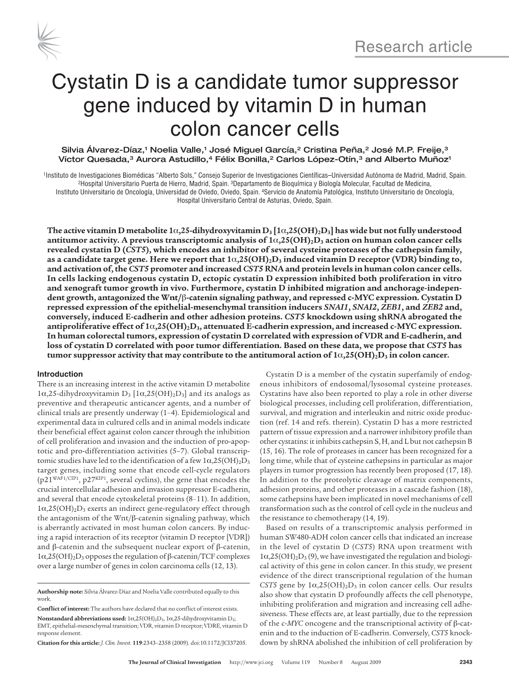 Cystatin D Is a Candidate Tumor Suppressor Gene Induced