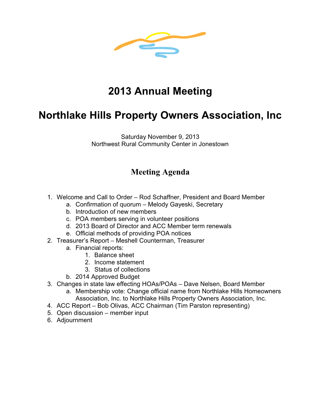 Northlake Hills Property Owners Association, Inc