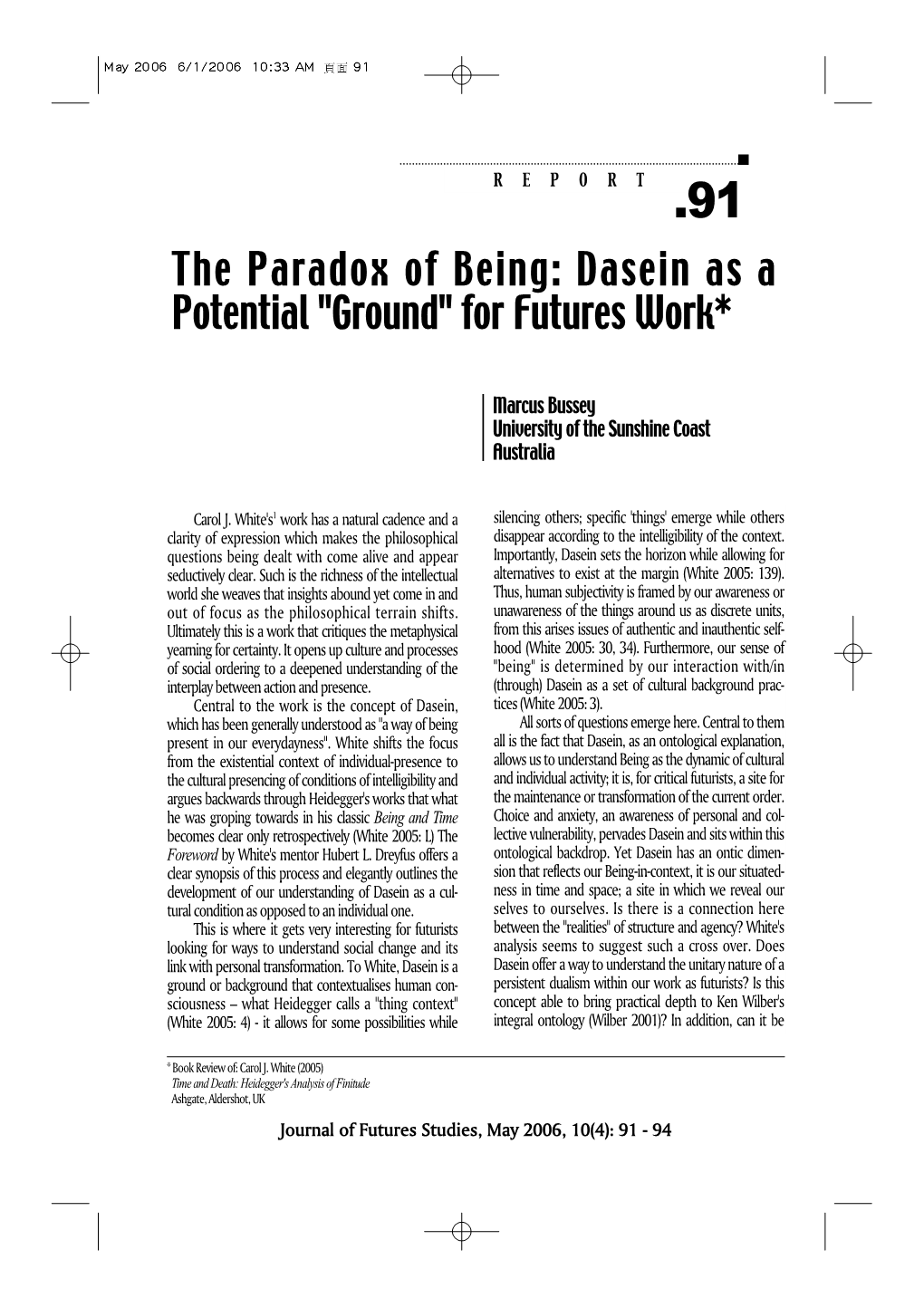 The Paradox of Being: Dasein As a Potential 