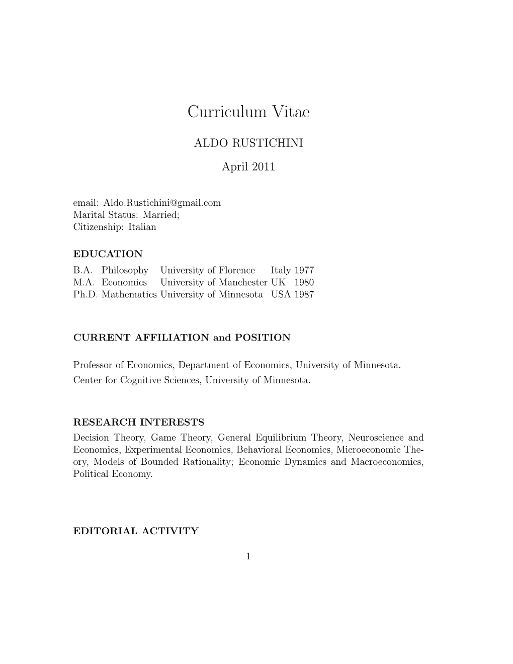 Curriculum Vitae