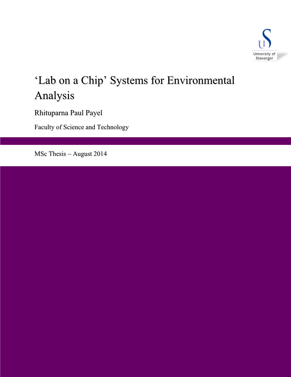 'Lab on a Chip' Systems for Environmental Analysis