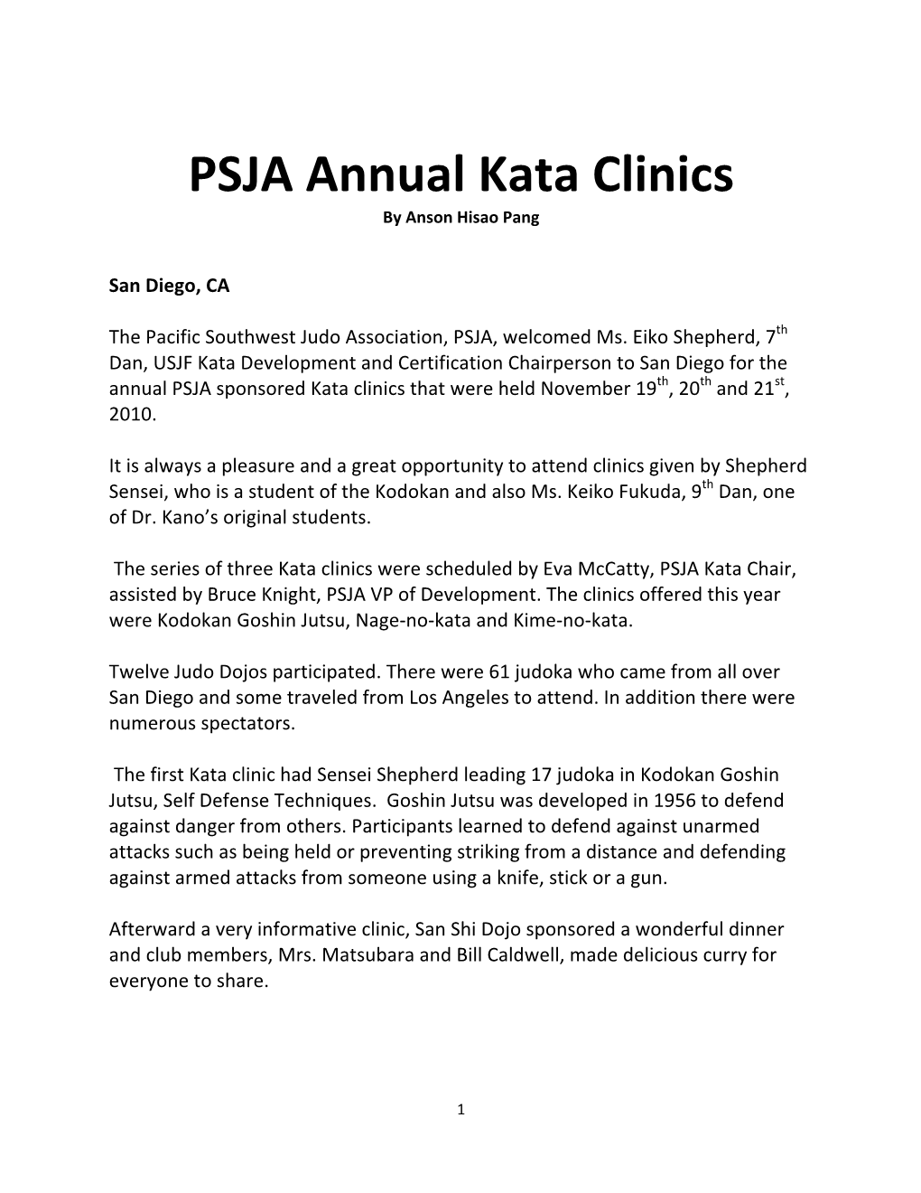 PSJA Annual Kata Clinics by Anson Hisao Pang