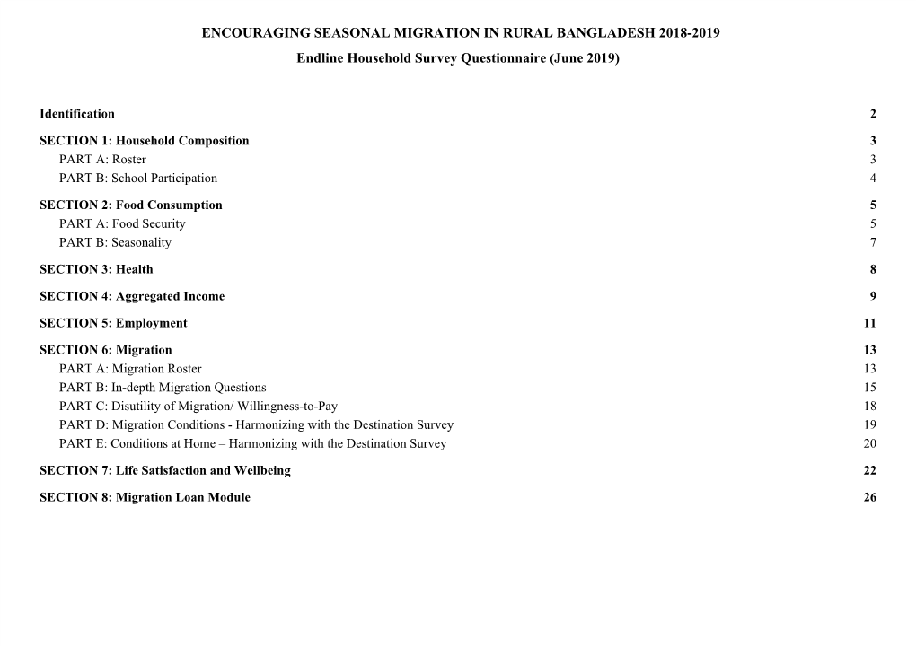 Encouraging Seasonal Migration in Rural Bangladesh 2018-2019