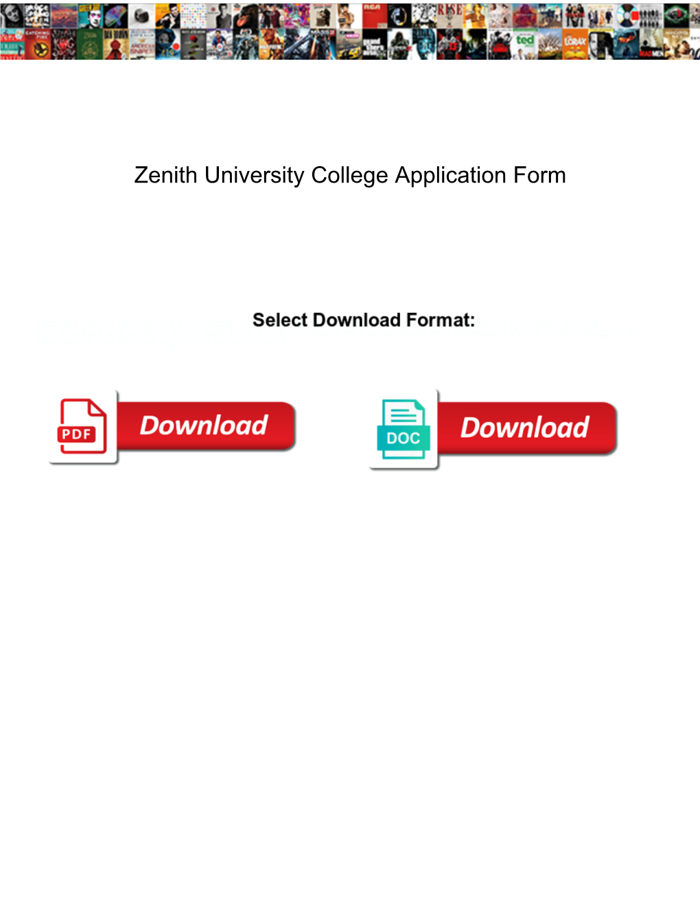 Zenith University College Application Form