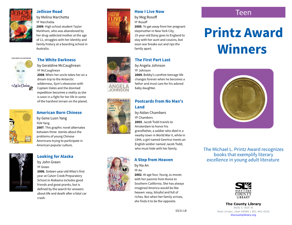 Printz Award Winners