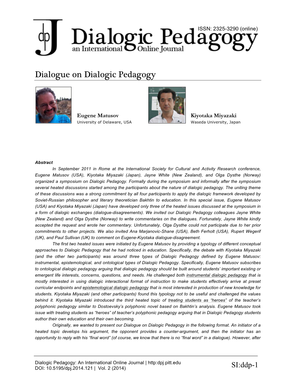 Dialogue on Dialogic Pedagogy