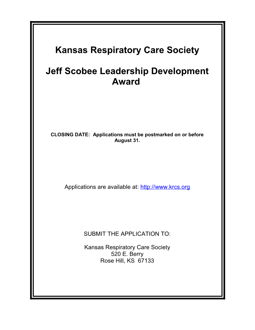 Kansas Respiratory Care Society