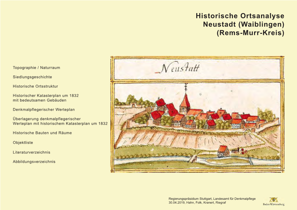 Historische Ortsanalyse Neustadt (Waiblingen) (Rems-Murr-Kreis)