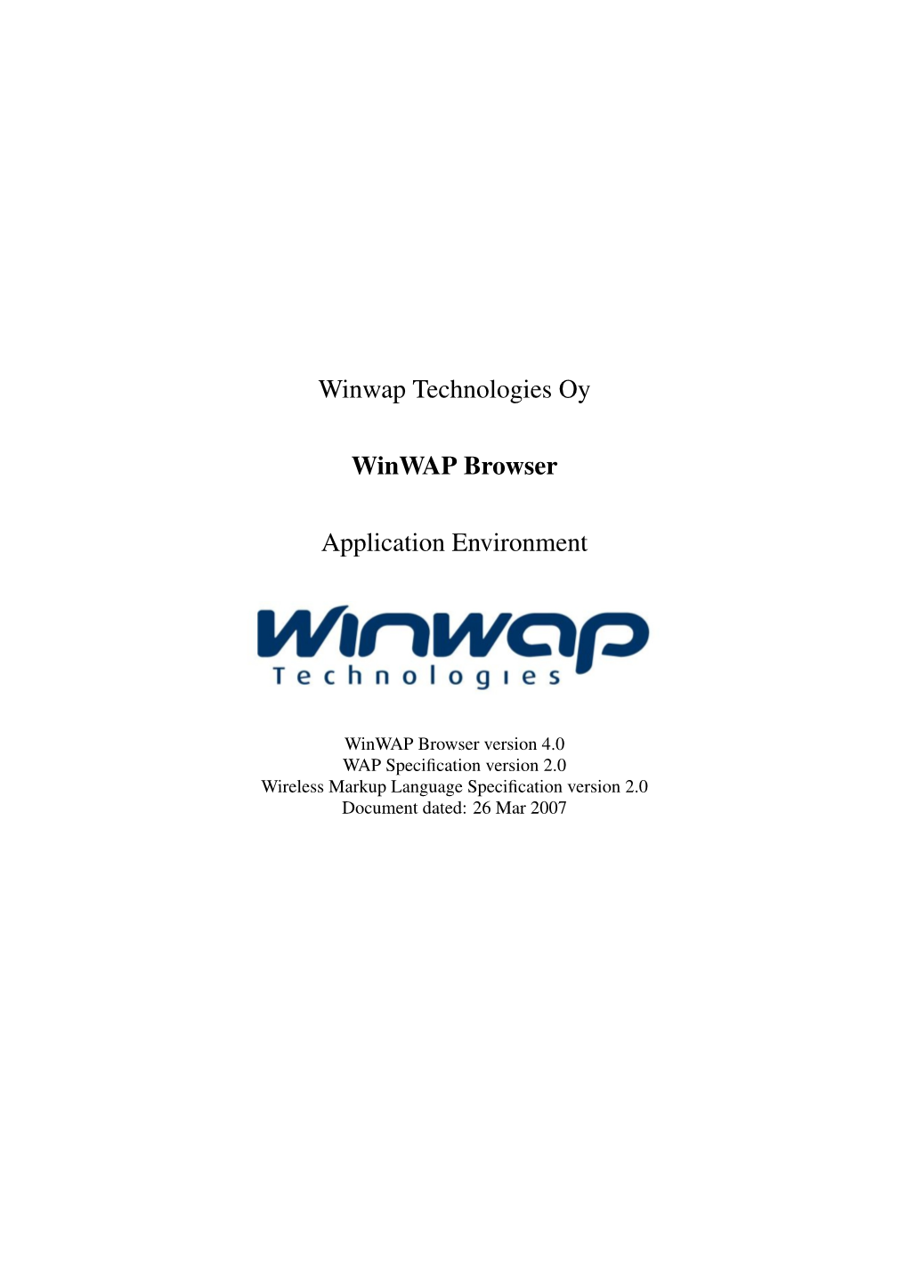 Winwap Browser Application Environment