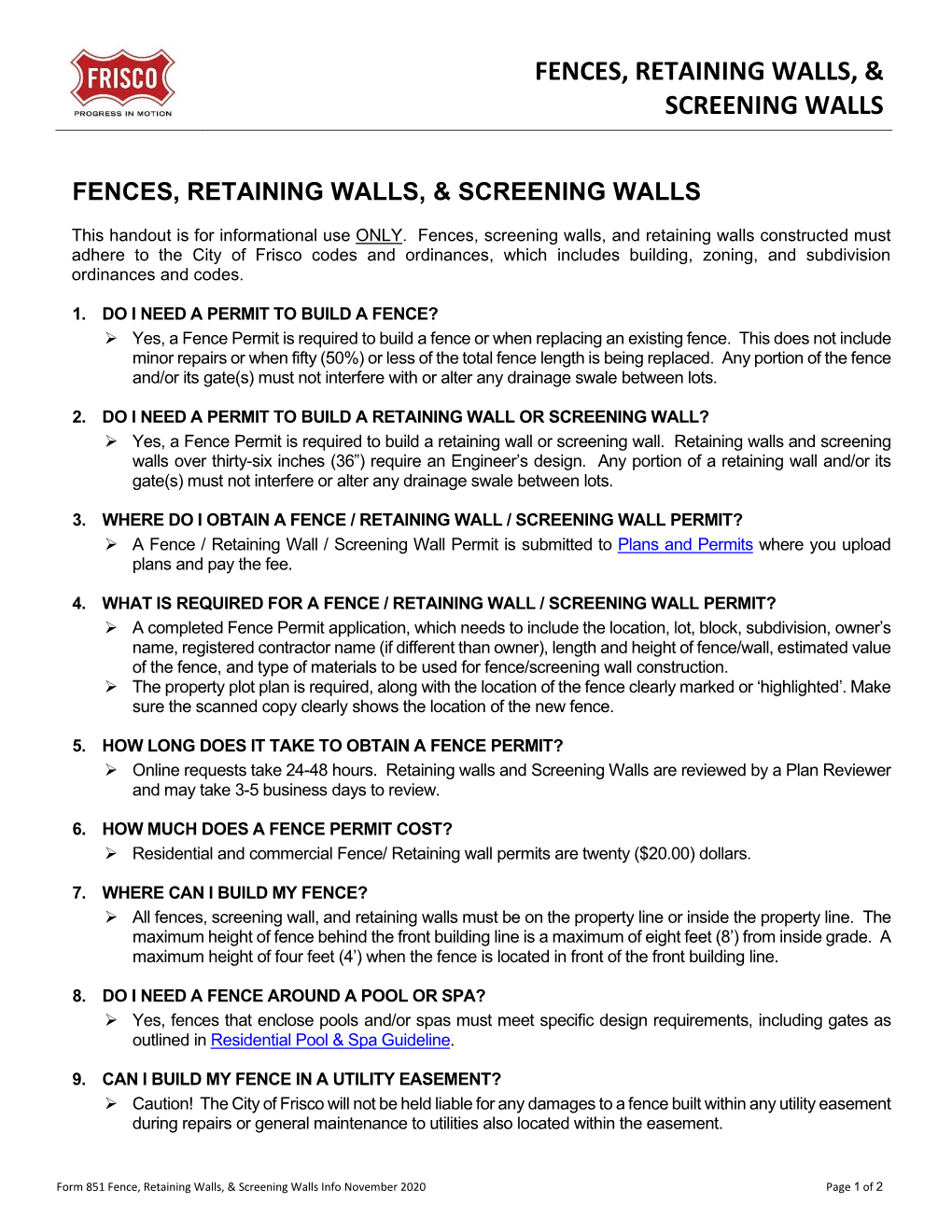 Fences, Retaining Walls & Screening Walls Faqs