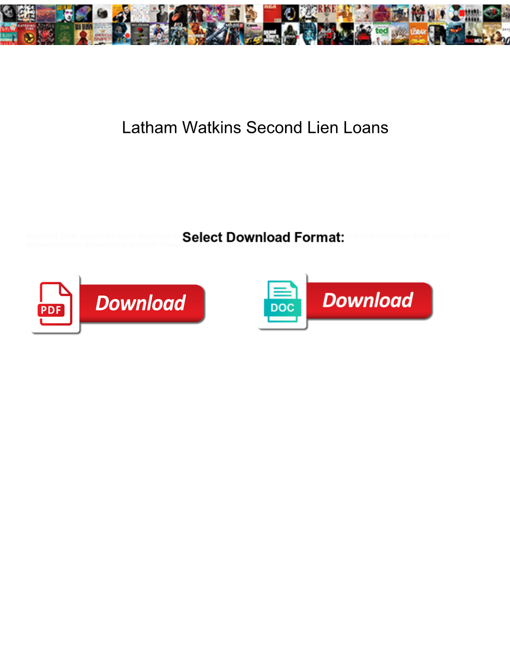 Latham Watkins Second Lien Loans