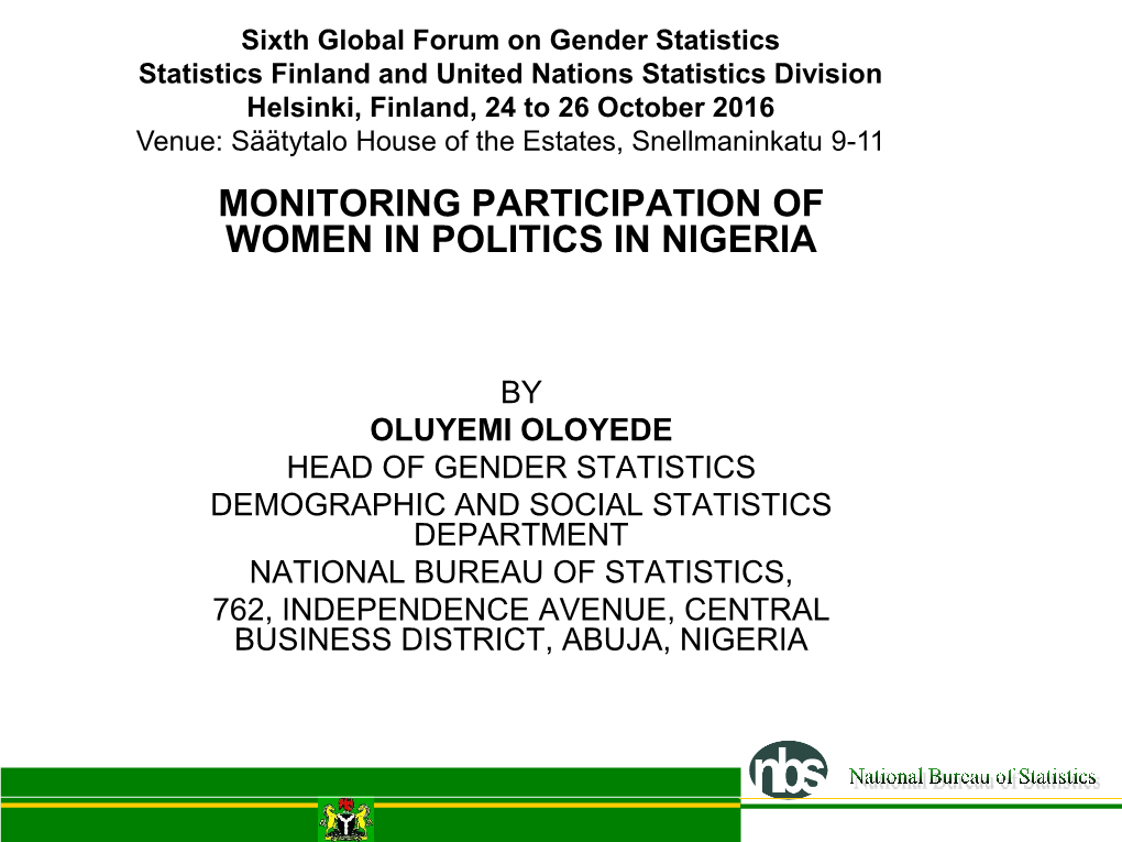 Women in Politics in Nigeria