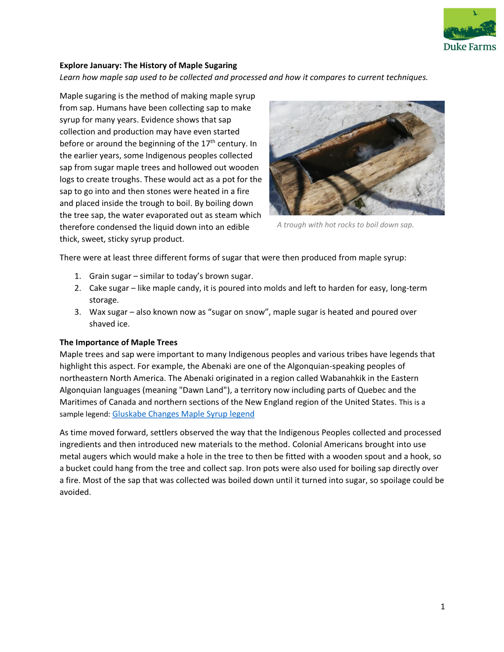 1 Explore January: the History of Maple Sugaring Learn How Maple