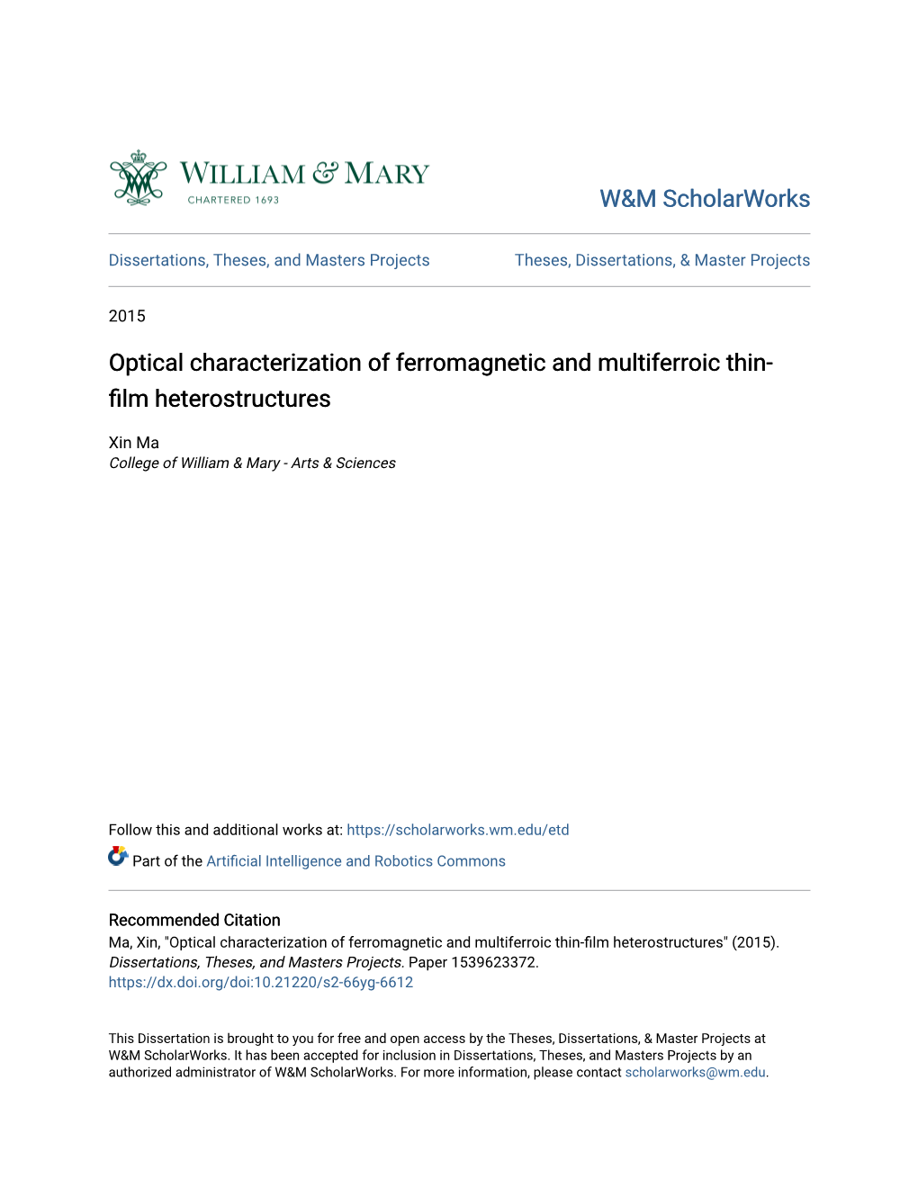 Optical Characterization of Ferromagnetic and Multiferroic Thin- Film Heterostructures