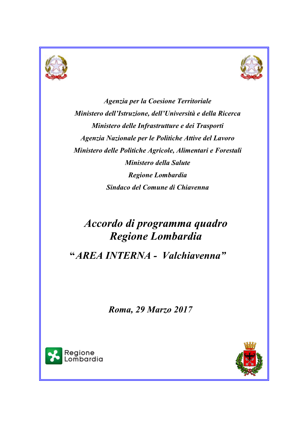 Accordo Di Programma Quadro Regione Lombardia