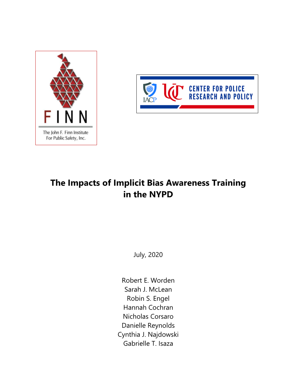 The Impacts of Implicit Bias Awareness Training in the NYPD