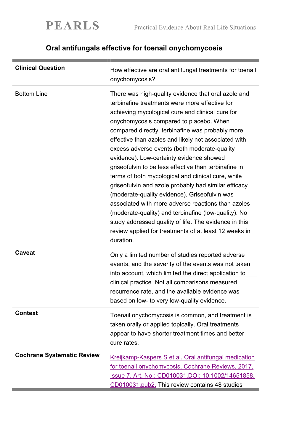 Oral Antifungals Effective for Toenail Onychomycosis