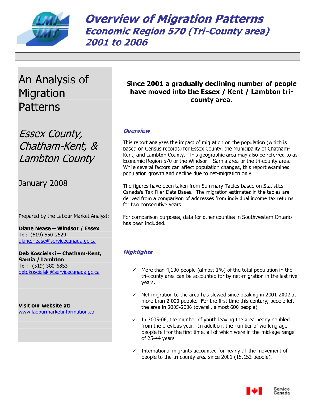 Analysis of the London-Middlesex Labour Market