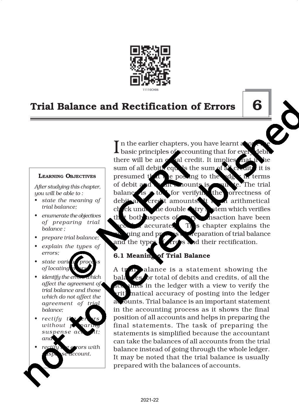 Trial Balance and Rectification of Errors 6