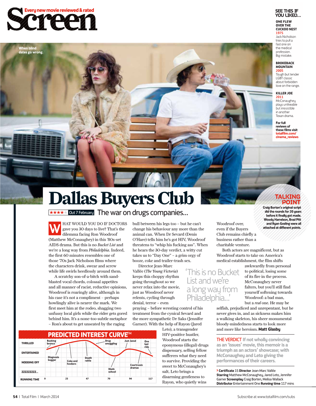 Dallas Buyers Club POINT Craig Borten’S Original Script ★★★★★ out 7 February Did the Rounds for 20 Years the War on Drugs Companies… Before It Finally Got Made