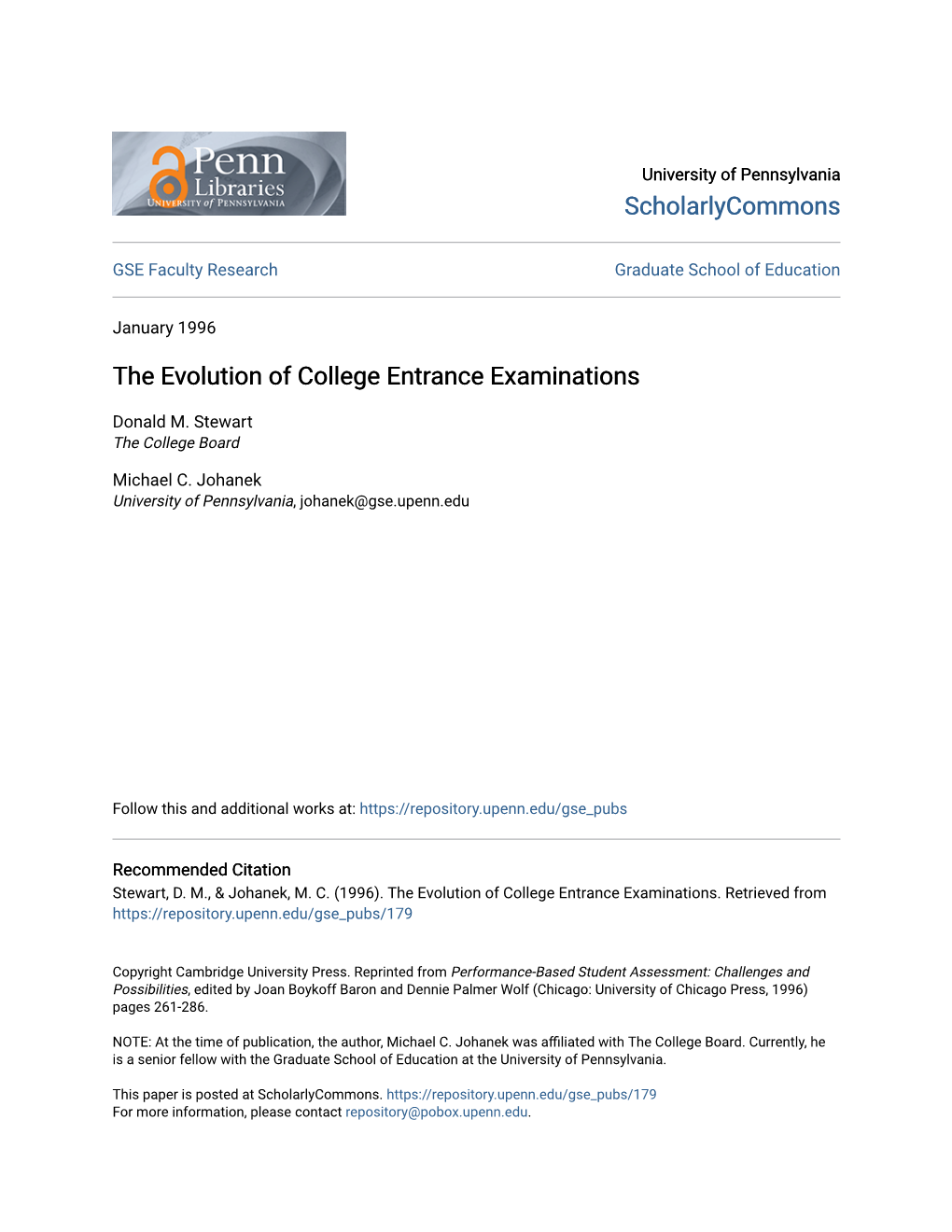 The Evolution of College Entrance Examinations