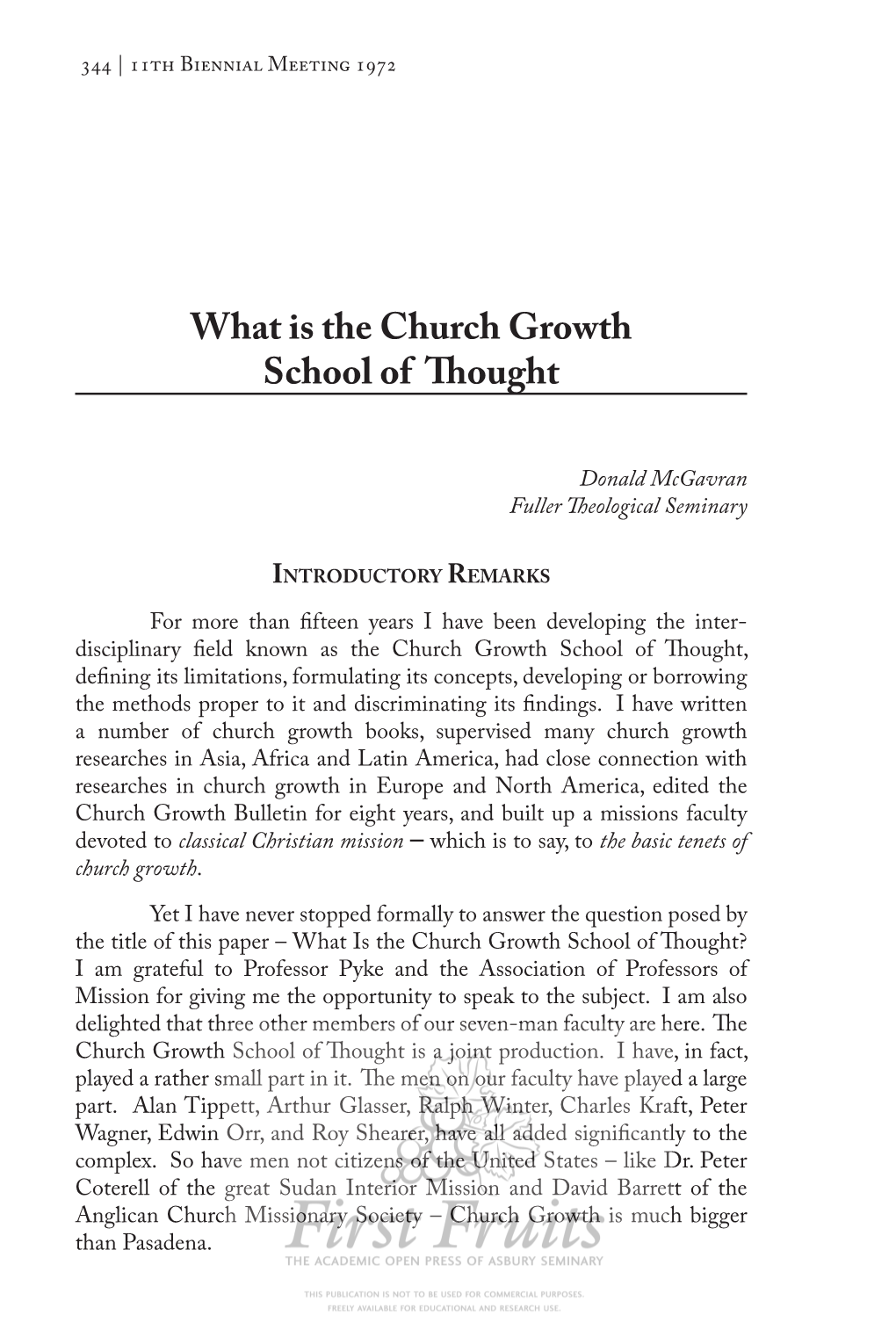 What Is the Church Growth School of Thought