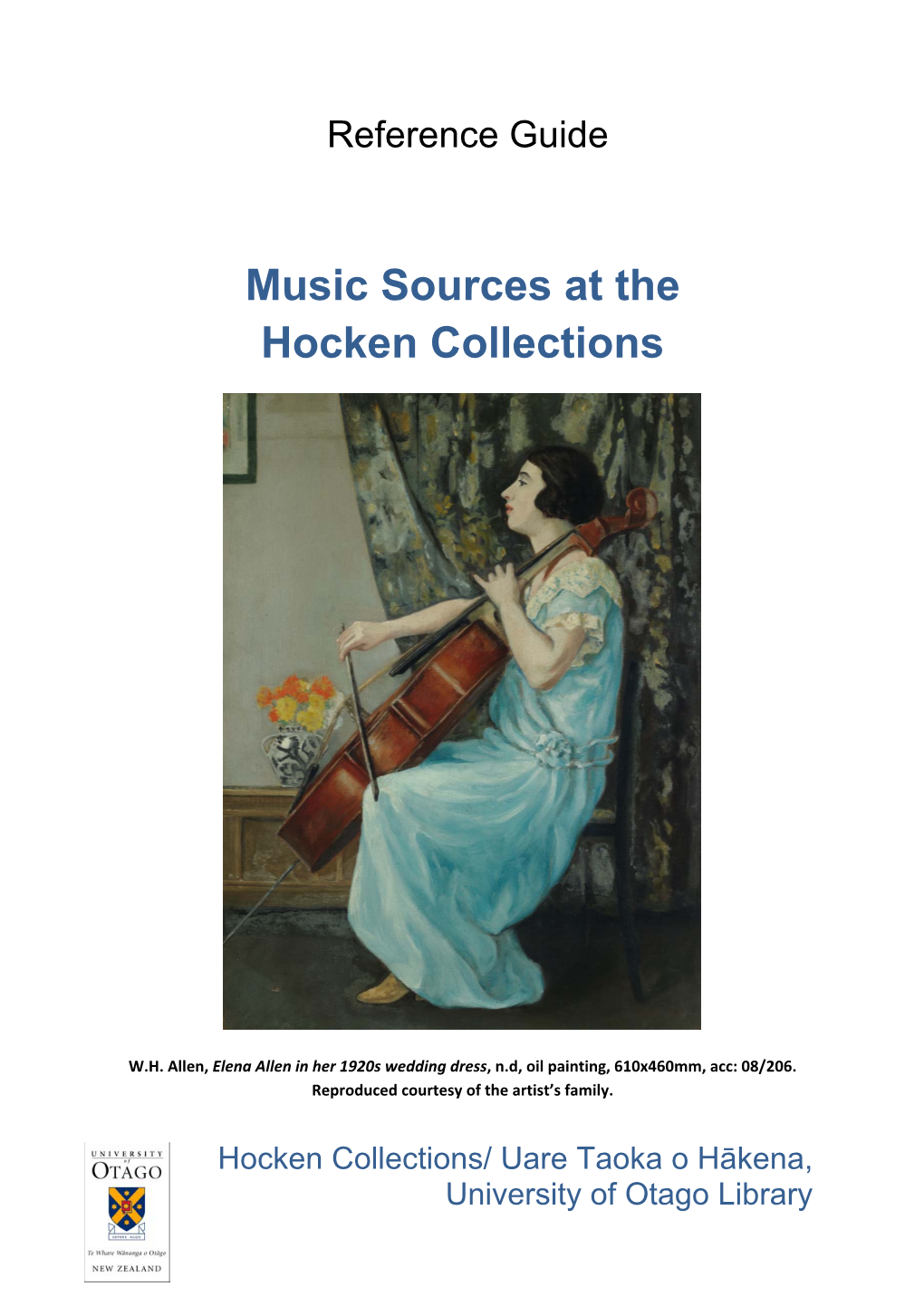 Music Sources at the Hocken Collections