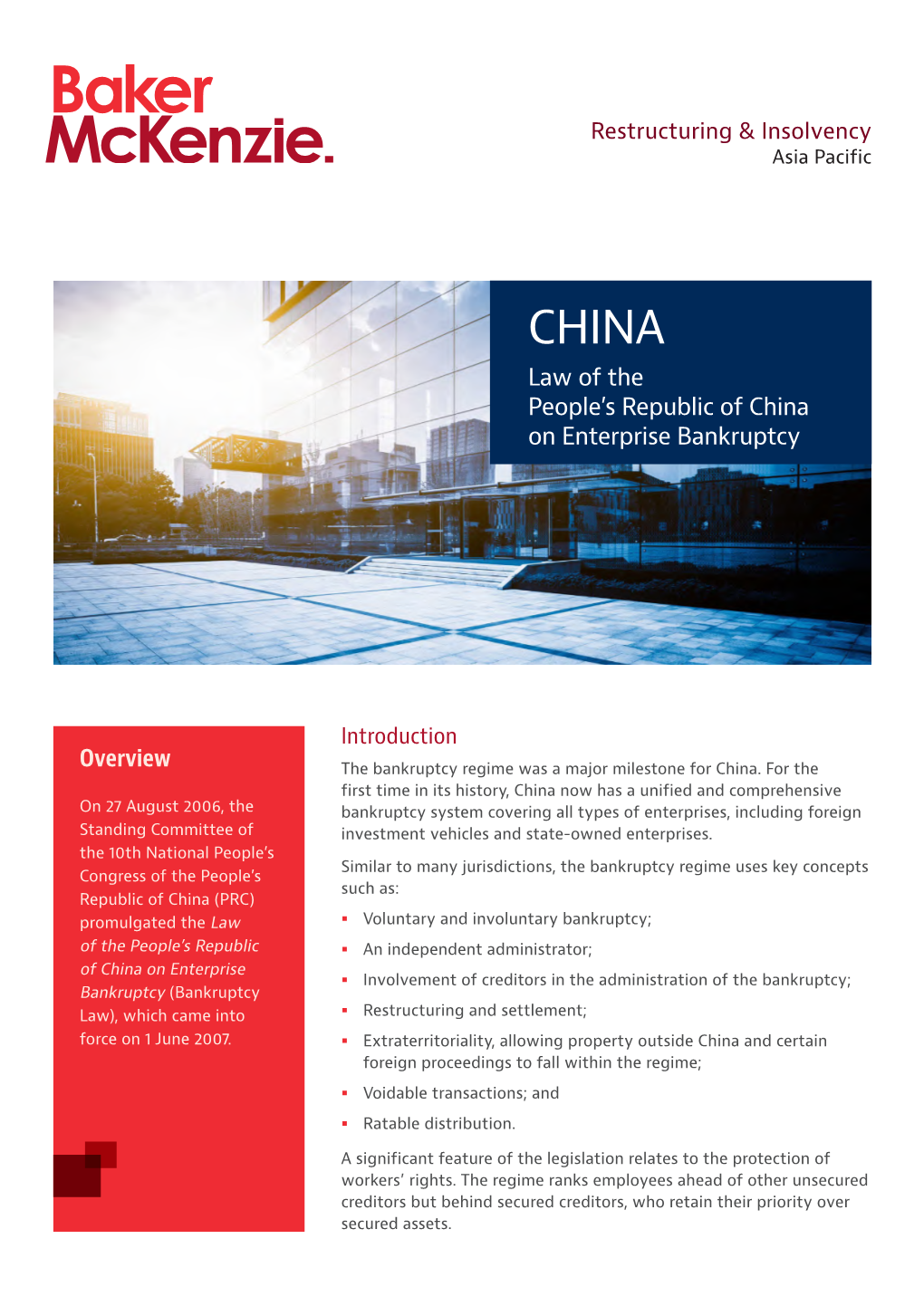 Overview Law of the People's Republic of China on Enterprise