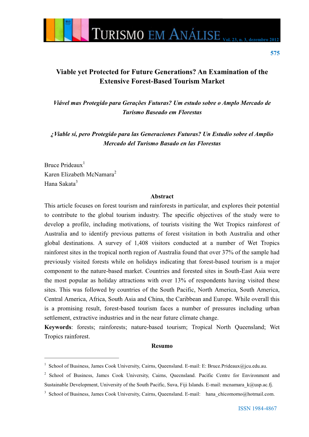 An Examination of the Extensive Forest-Based Tourism Market