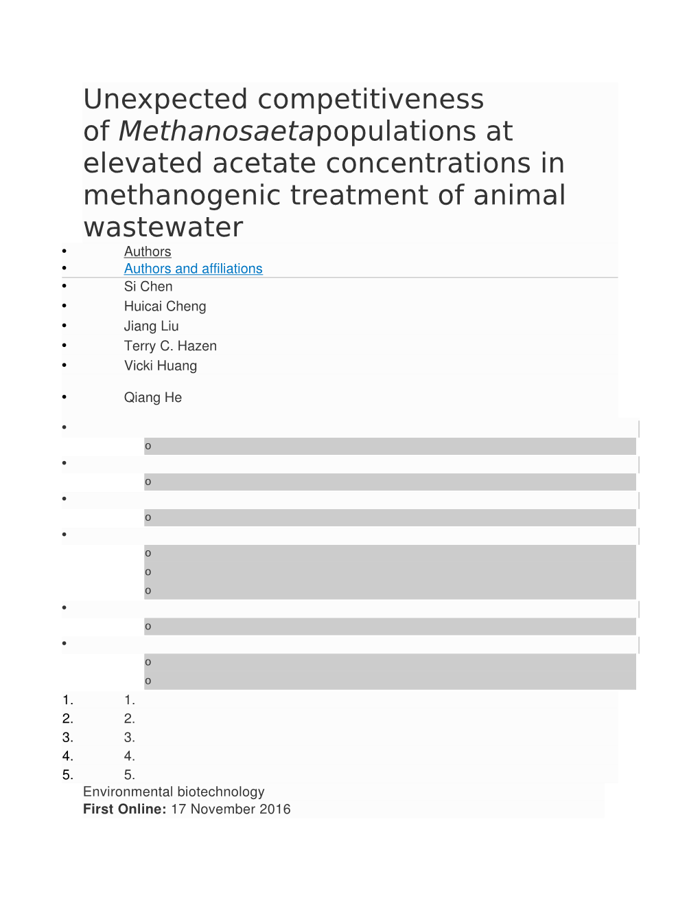 Unexpected Competitiveness of Methanosaetapopulations At