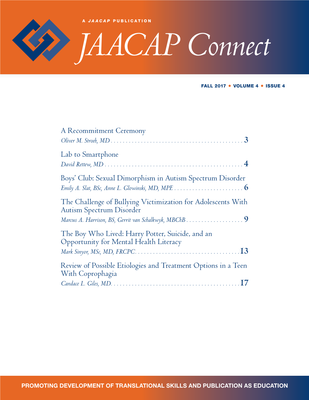 JAACAP Connectfall 2017 • VOLUME 4 • ISSUE 4