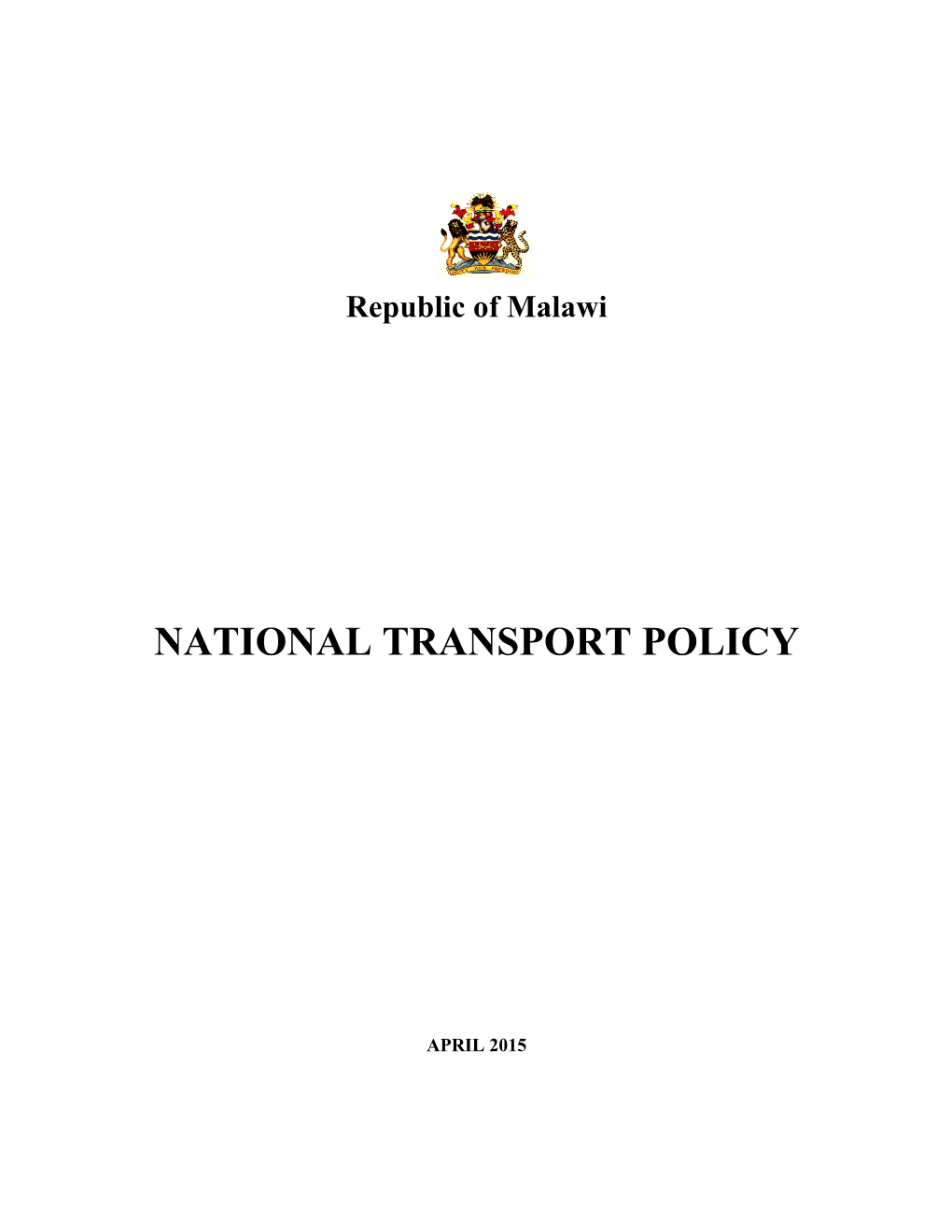 National Transport Policy