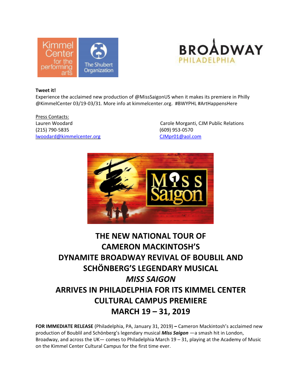 The New National Tour of Cameron Mackintosh's