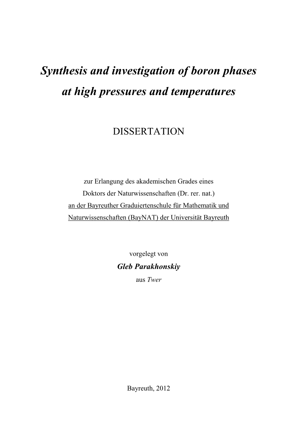 Phase Diagram of Boron Is Constructed