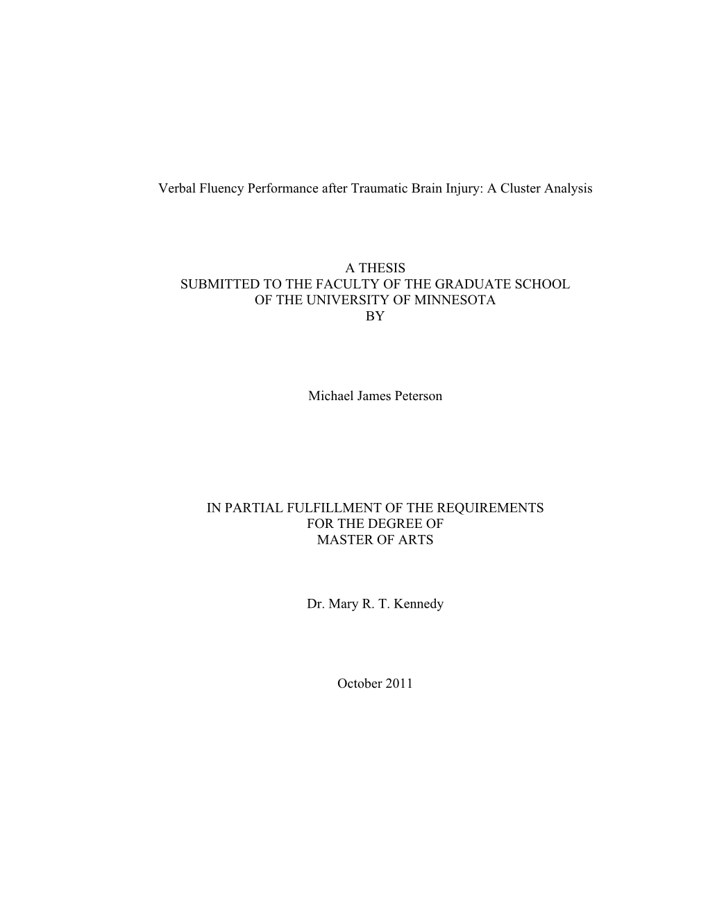 Verbal Fluency Performance After Traumatic Brain Injury: a Cluster Analysis