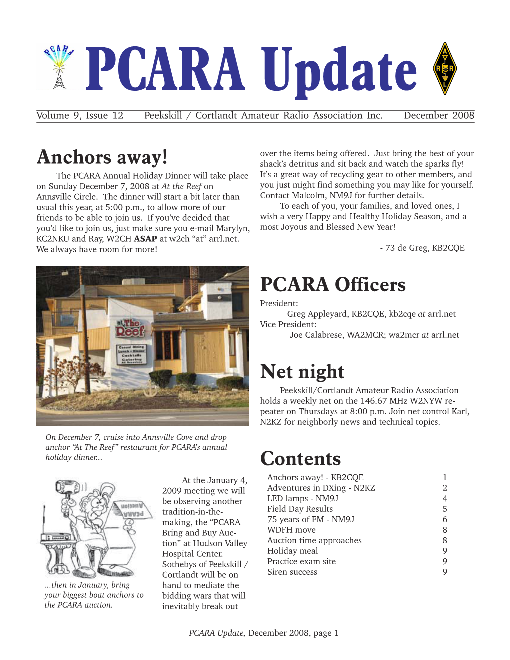 PCARA Update December 2008