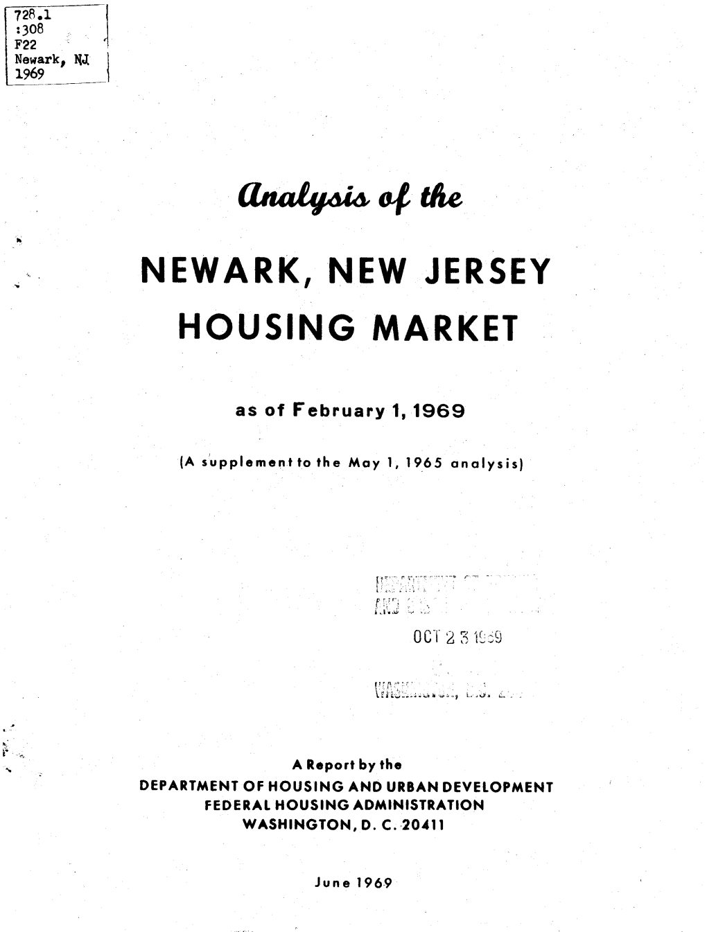 Analysis of the Newark, New Jersey Housing Market As Of