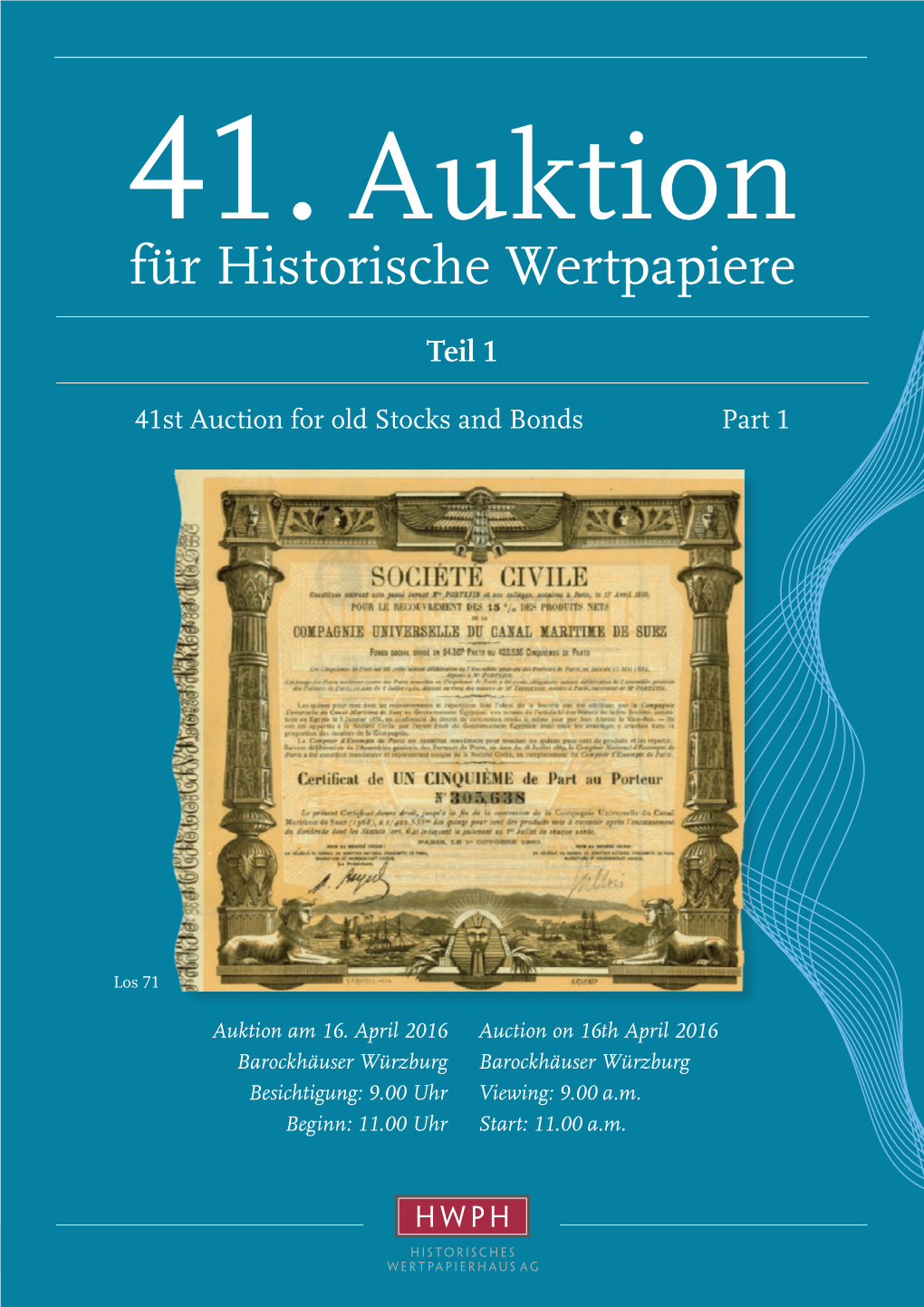 Für Historische Wertpapiere / Teil 1 Los 71 Los 41