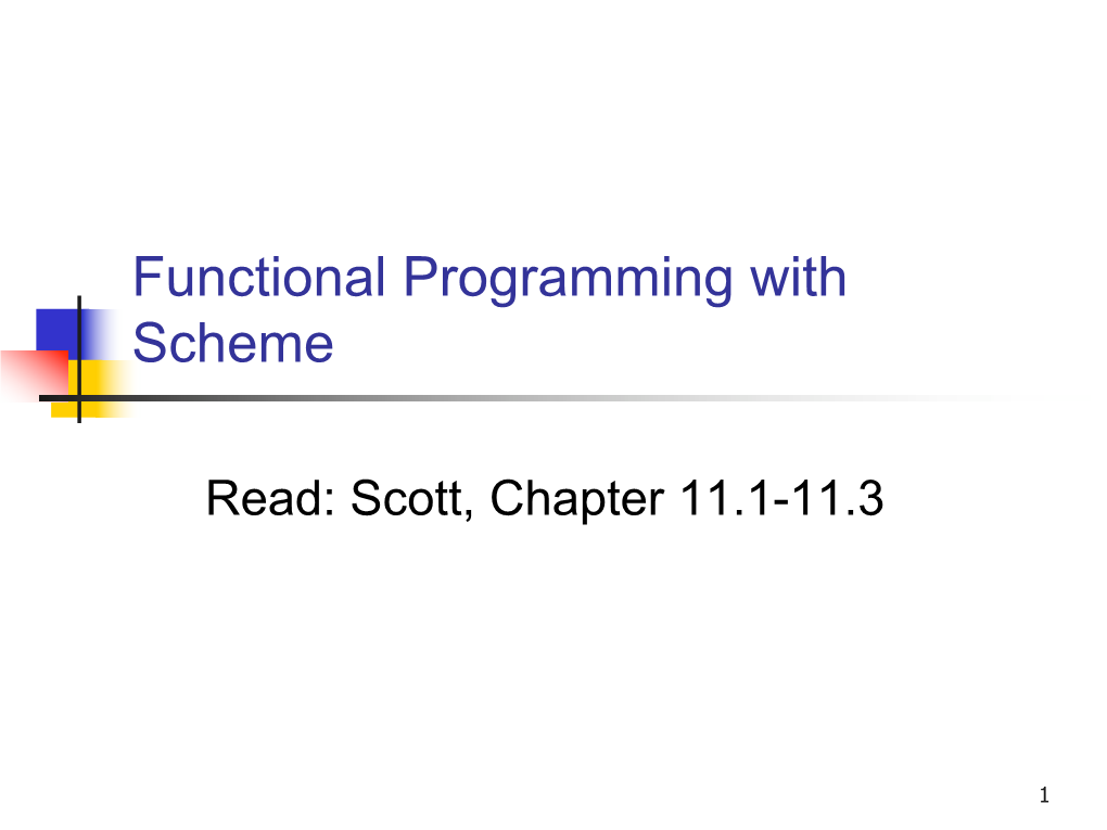 Functional Programming with Scheme
