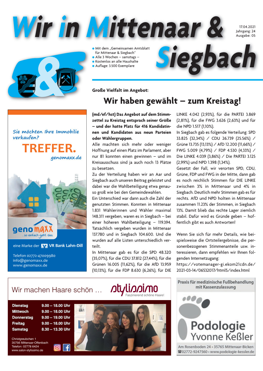 17.04.2021 Jahrgang: 24 Ausgabe: 05