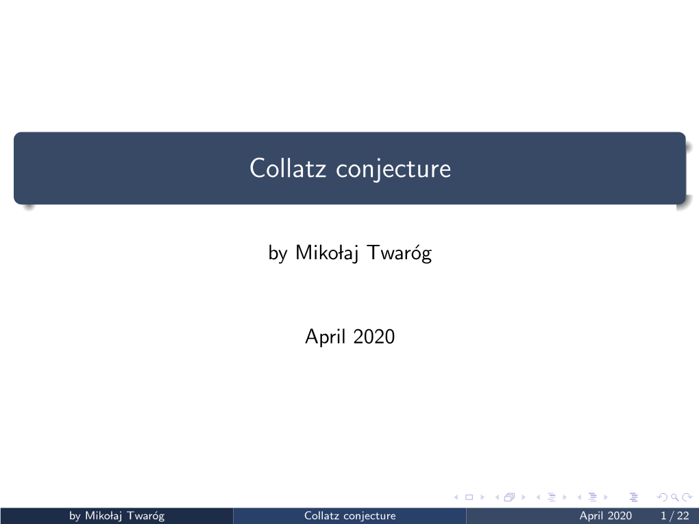 Collatz Conjecture