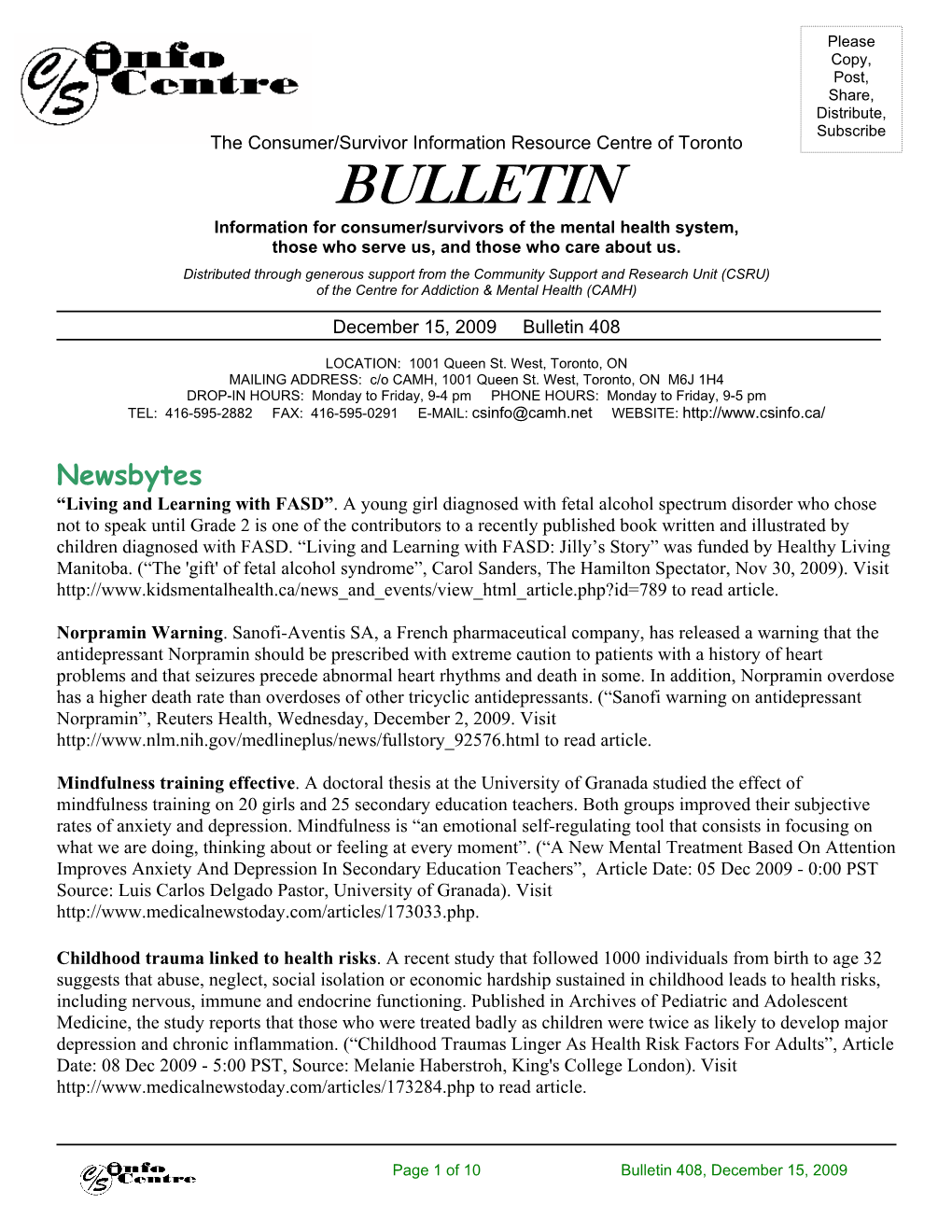 Bulletin 23 April 9