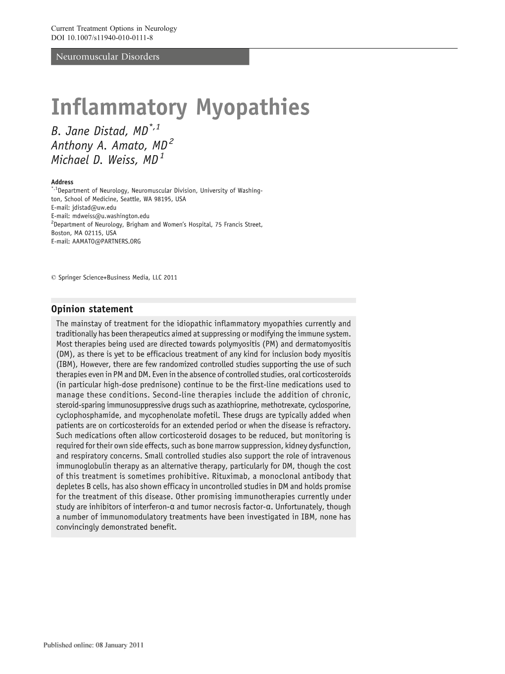 Inflammatory Myopathies B