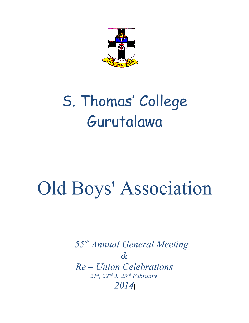 55Th Annual General Meeting of S.Thomas College Gurutalawa OBA