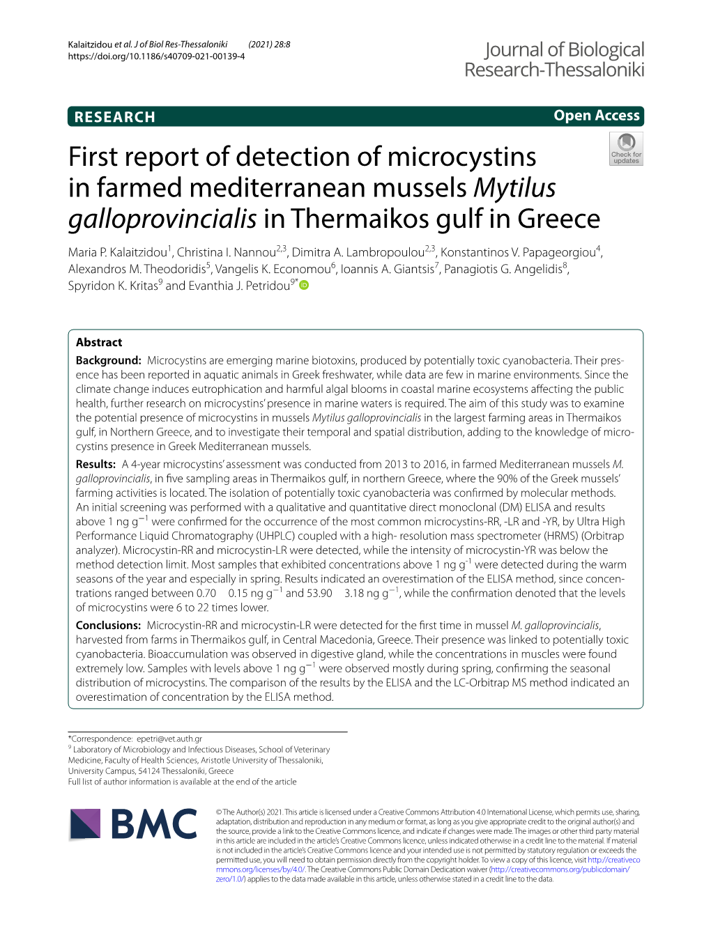 Mytilus Galloprovincialis in Thermaikos Gulf in Greece Maria P