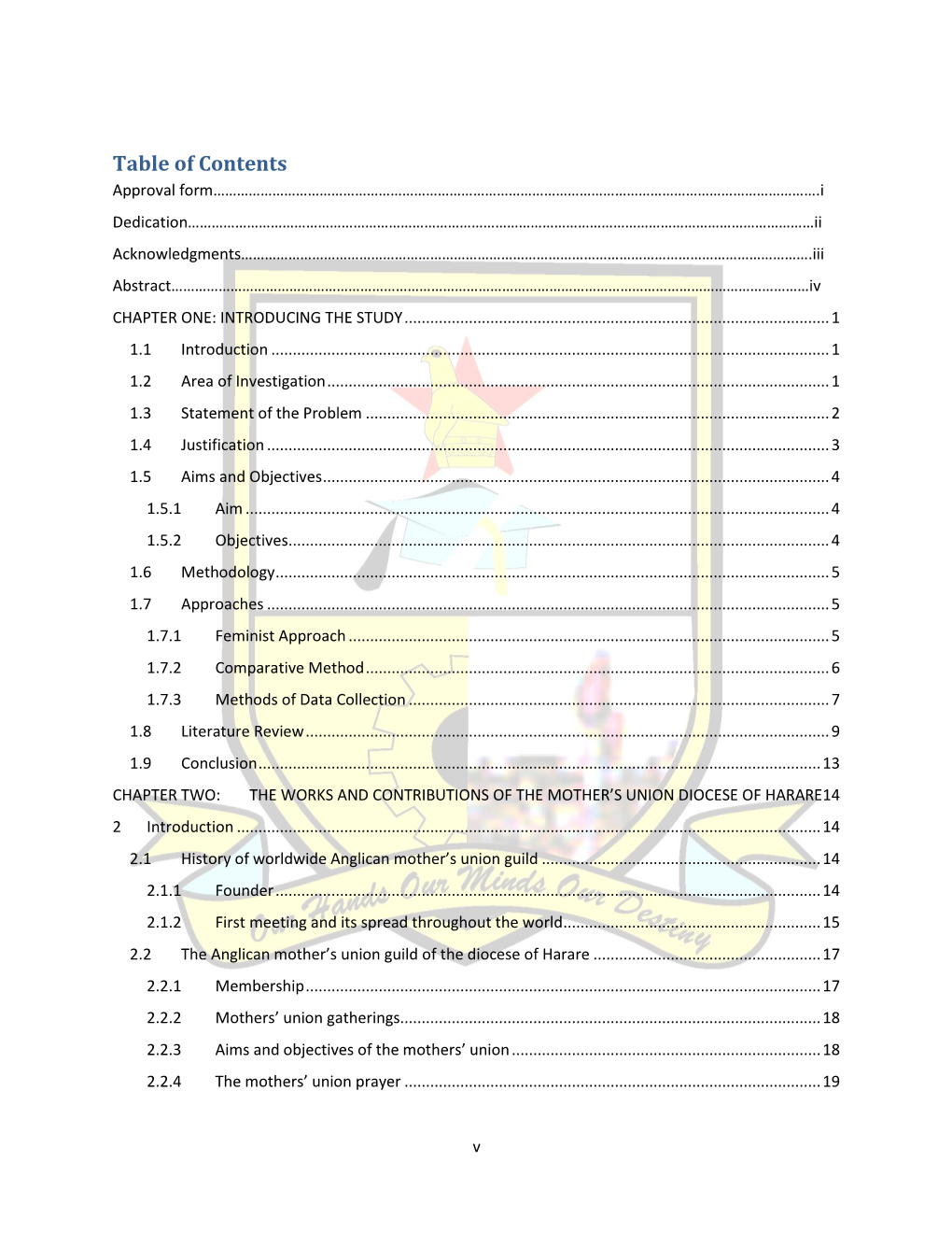 Table of Contents