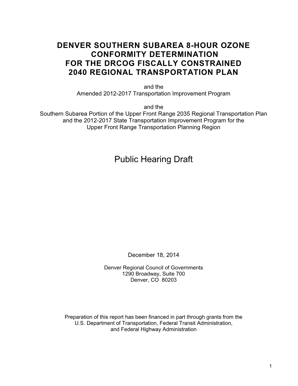 DRAFT Public Hearing 2040 MVRTP Southern Subarea 8